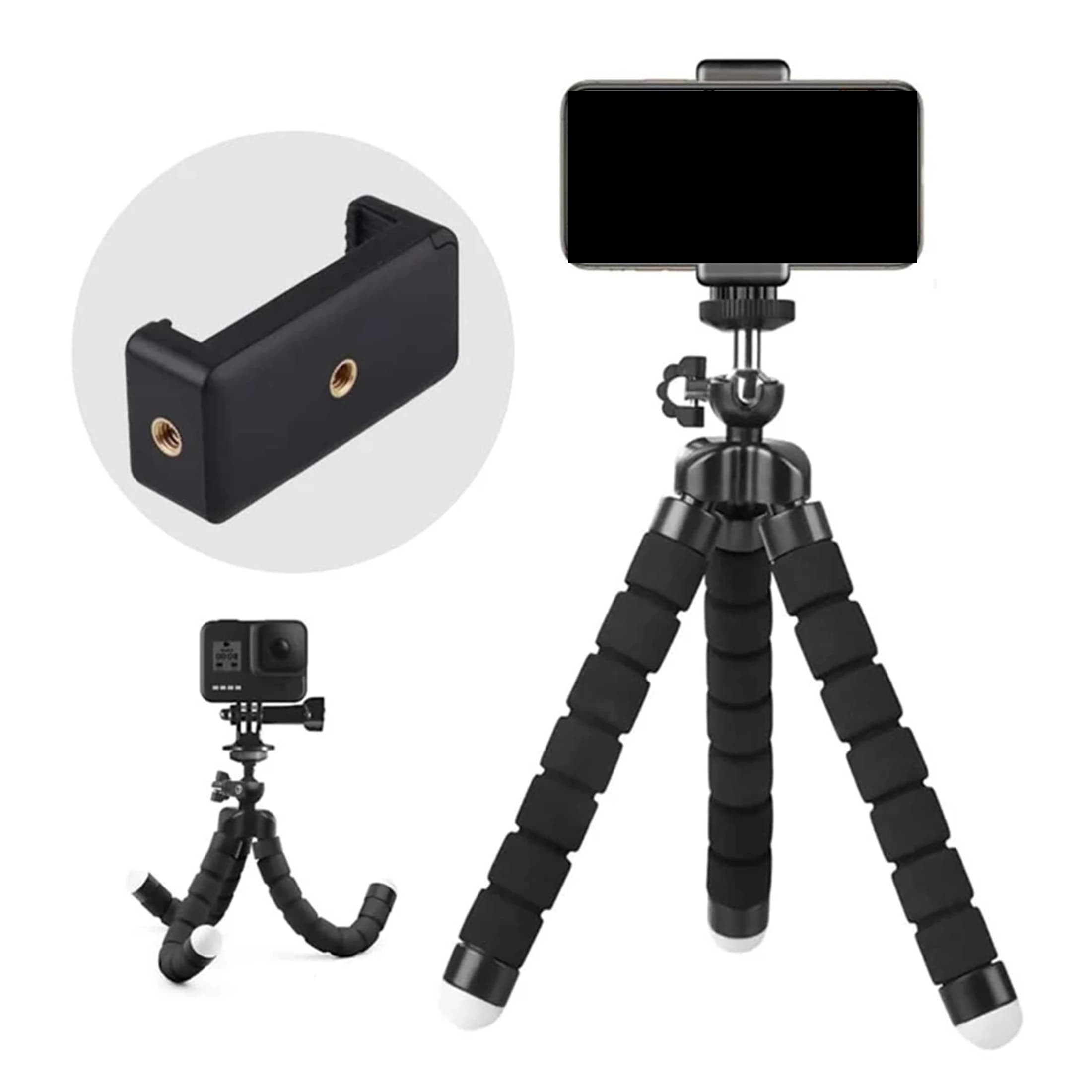Supporto per telefono da tavolo con treppiede, telefoni cellulari compatibili con treppiede flessibile, piccolo treppiede portatile con clip per smartphone per videoregistratore
