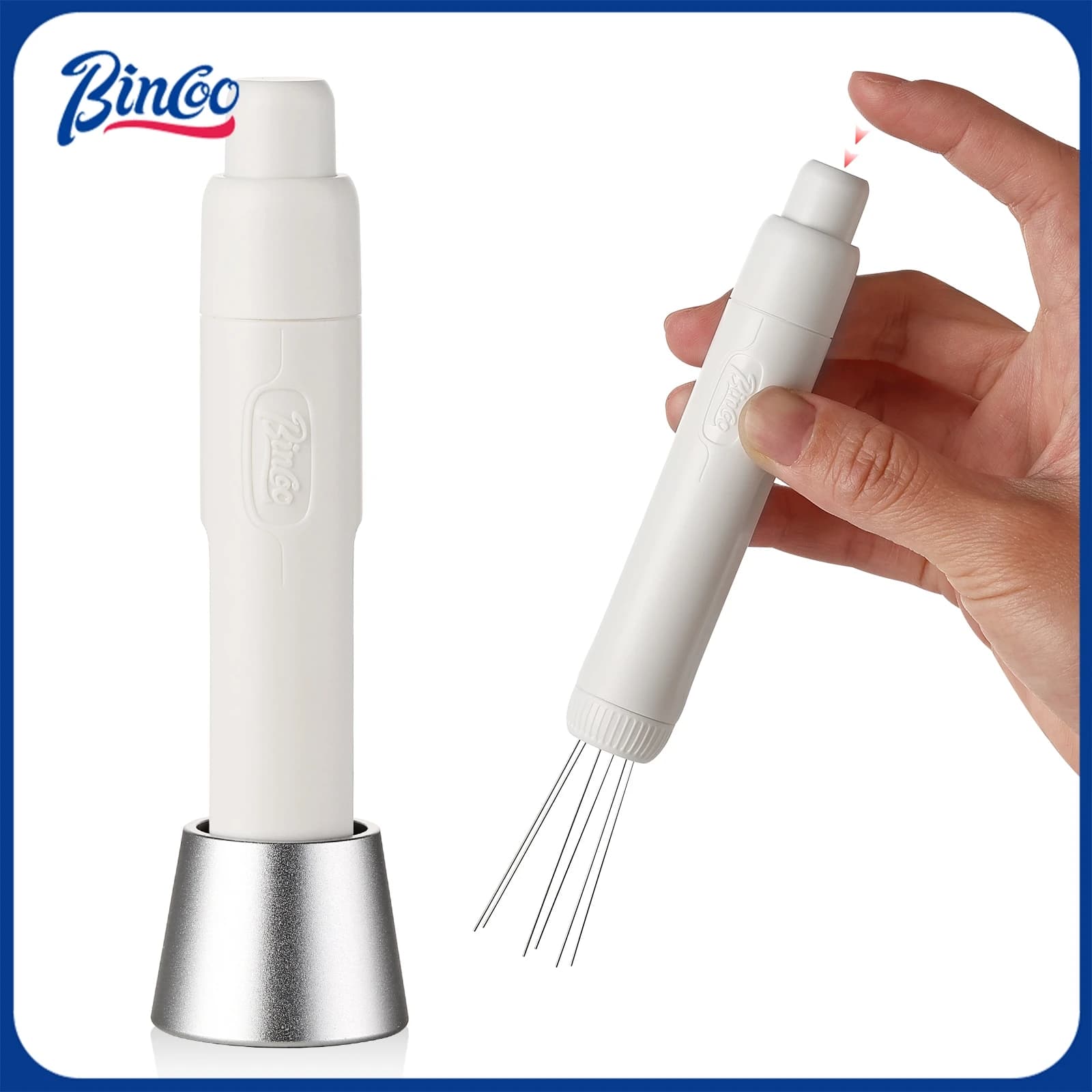 Ago Professionale per Distribuzione Espresso Bincoo, Magnetico Telescopico in Acciaio Inox, Perfetto per Dissolvere i Grumi