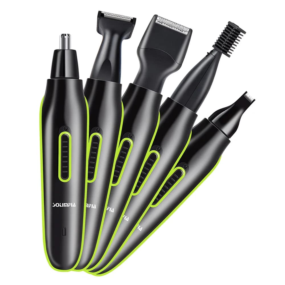 Solimpia Men's Electric Nose Hair Trimmer Kit Multi-Function 5-in-1 Home Use USB Men Women Eyebrow Trimmer Set