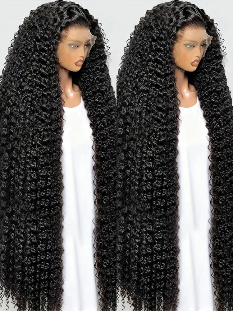 40 44 Inch Water Deep Wave Human Hair Lace Front Wig 4x4 Lace Closure Wig 13x4 HD Transparent Lace Front Wig 13x6 Brazilian Curly Pre Plucked Human Hair Hair For Women 250 Density