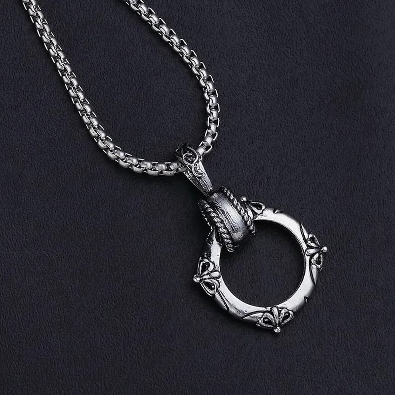 Collana con maschera Ciondolo croce a punta di lancia Fascino alla moda Bussola solare Scheletro Pentagramma Maglione Catena di gioielli per uomini Donne Regali