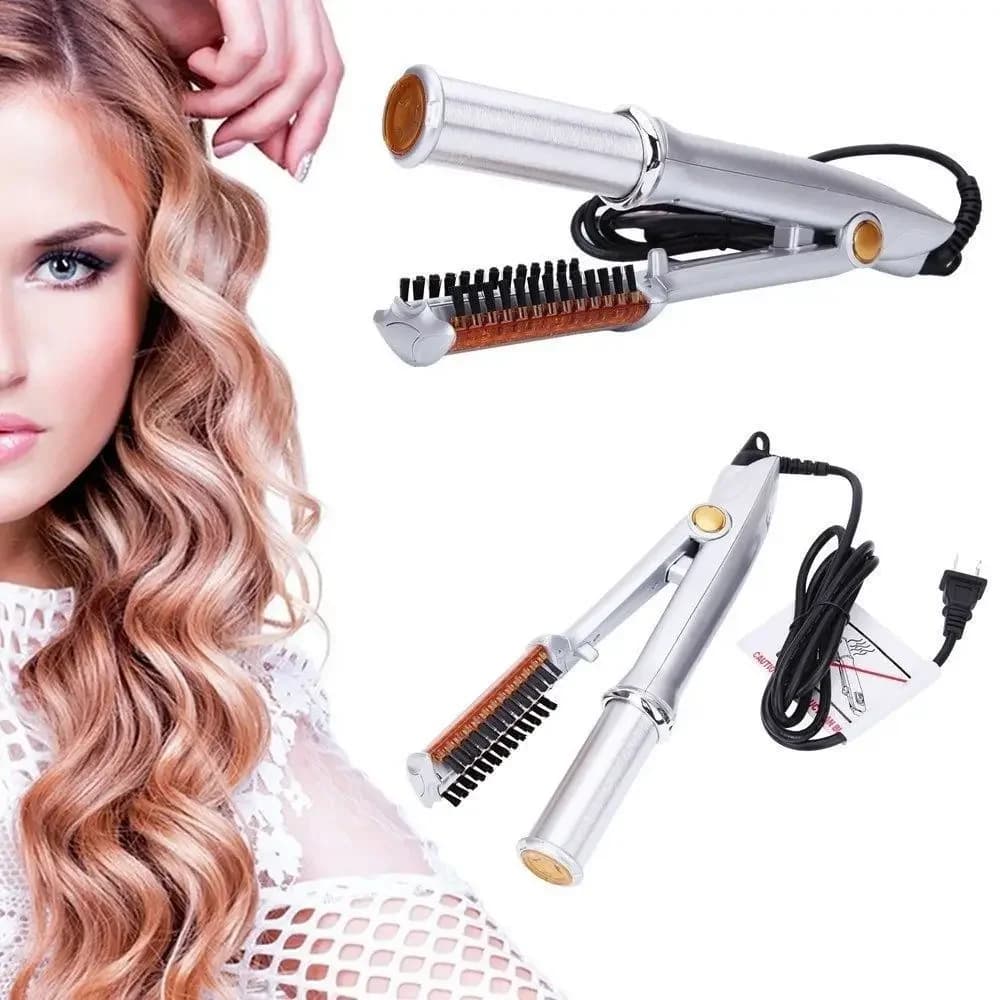 Professional Hair Skewerer Smooth Rotating Hair Brush Bigodino Styler Hair styling tools Iron curling brush for smoothing 2 in 1