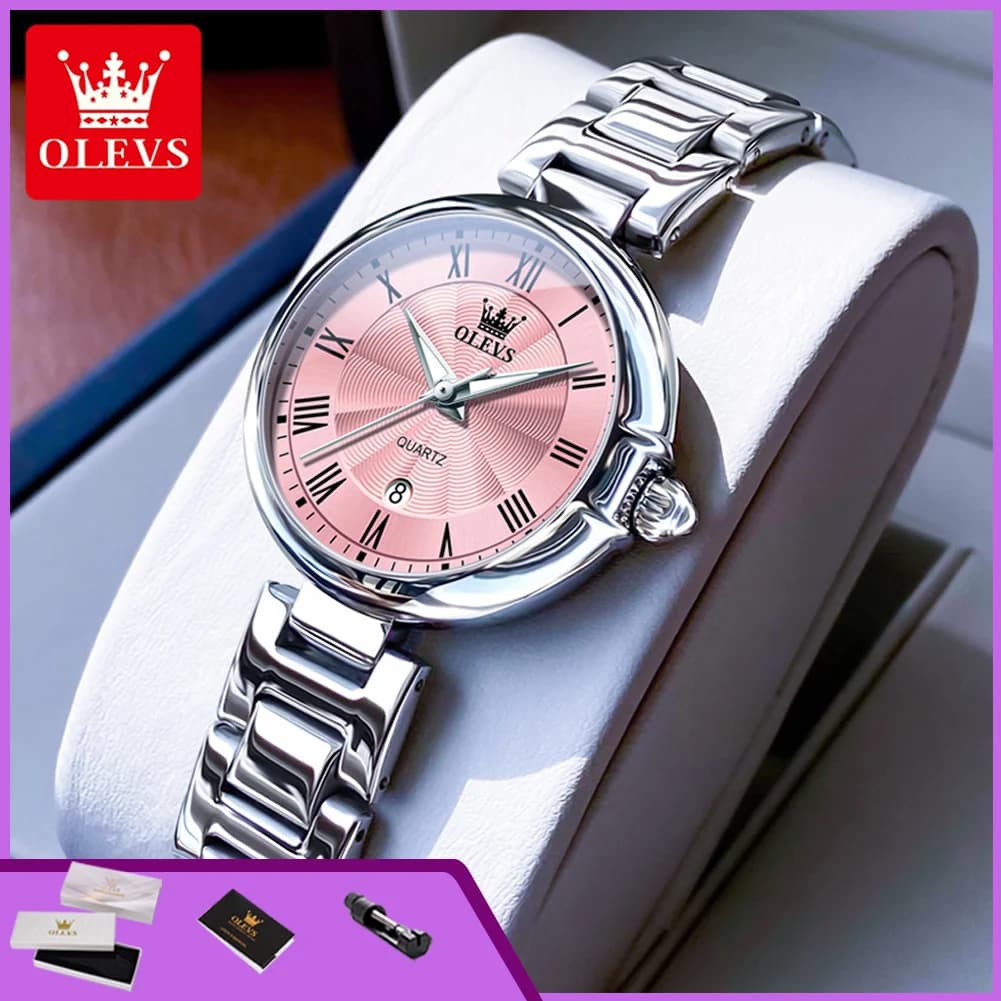 OLEVS 5608 Orologi da Donna Eleganti e di Lusso, Orologio da Polso Impermeabile con Data Automatica e Luminoso, Orologi al Quarzo alla Moda per Donne