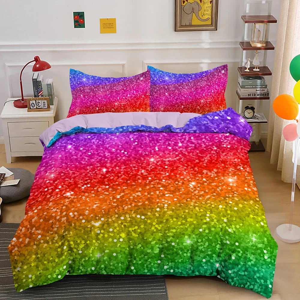 Set di biancheria da letto colorato arcobaleno astratto Copripiumino Queen King Sinlge Copripiumino in poliestere da sogno Federa Biancheria da letto morbida
