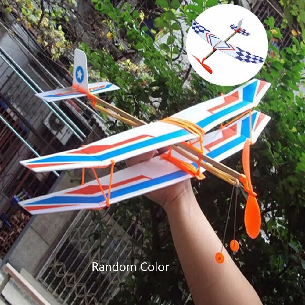 Bambini novità giocattolo educativo in plastica aereo in schiuma fai da te aereo in gomma elastica alimentato aliante volante modello di aereo di assemblaggio