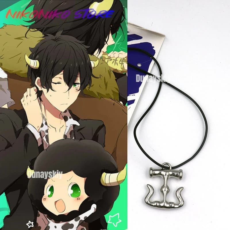 Accessorio Cosplay Anime Katekyo Hitman Reborn, Collana Lambo per Adulti, Ciondolo in Metallo con Cordino in Pelle, Regalo per Fan