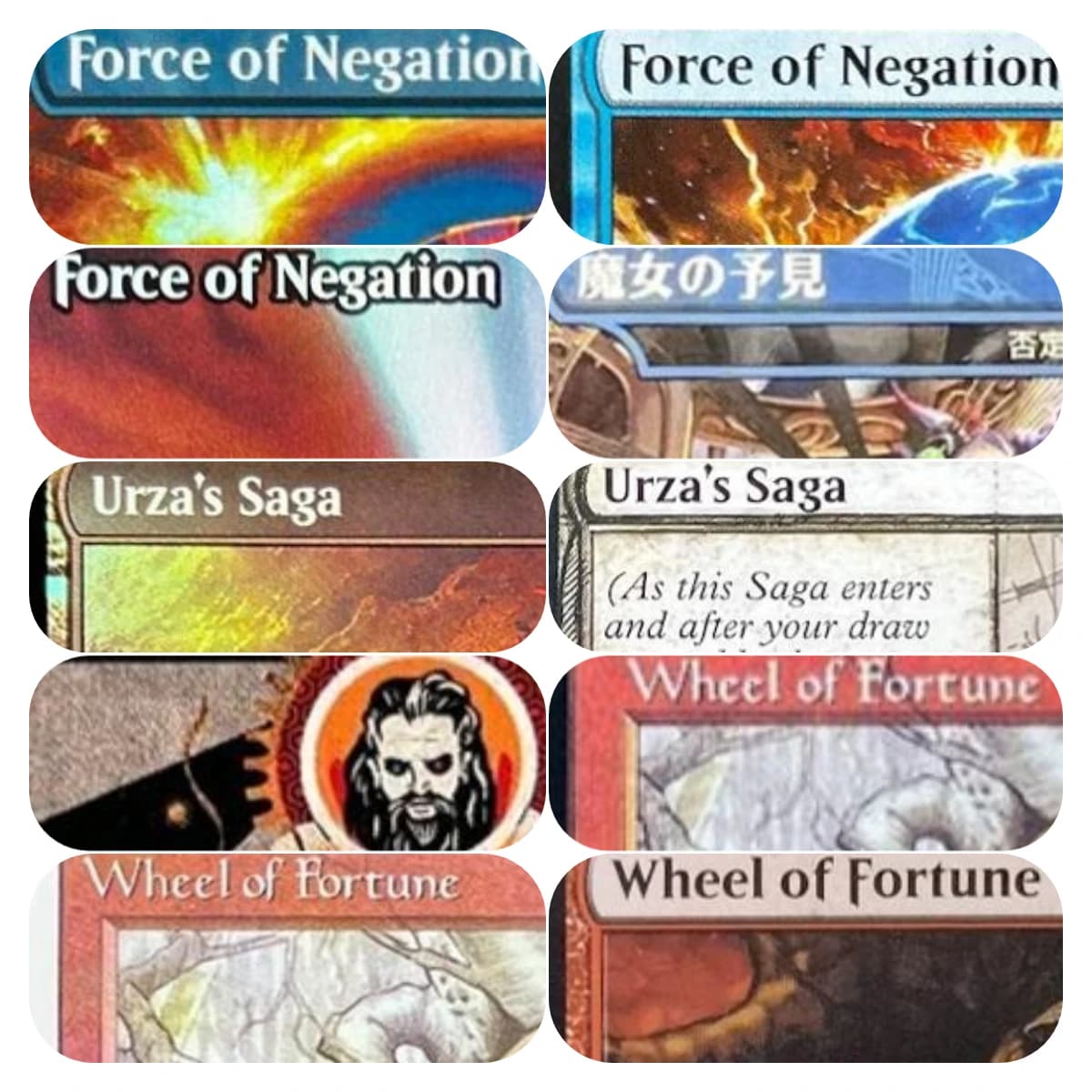 TAMI Force of Negation Urza's Saga Wheel of Fortune High Quality Custom Board Game Proxy Cards