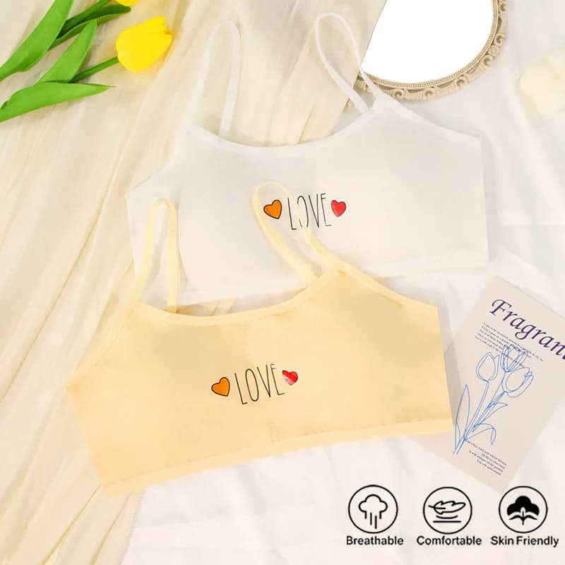 Girl's underwear 12 Children's Development Period Thin Bralette 9-10-13 Years Old Strappy Tank Top for Elementary School Student