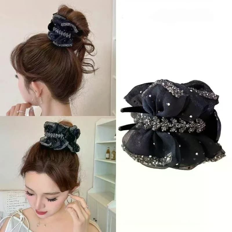 Nuova elegante fermaglio per capelli con nodo a farfalla con punta di grano per le donne Clip per coda di chignon posteriore della testa Morsetto versatile per squalo
