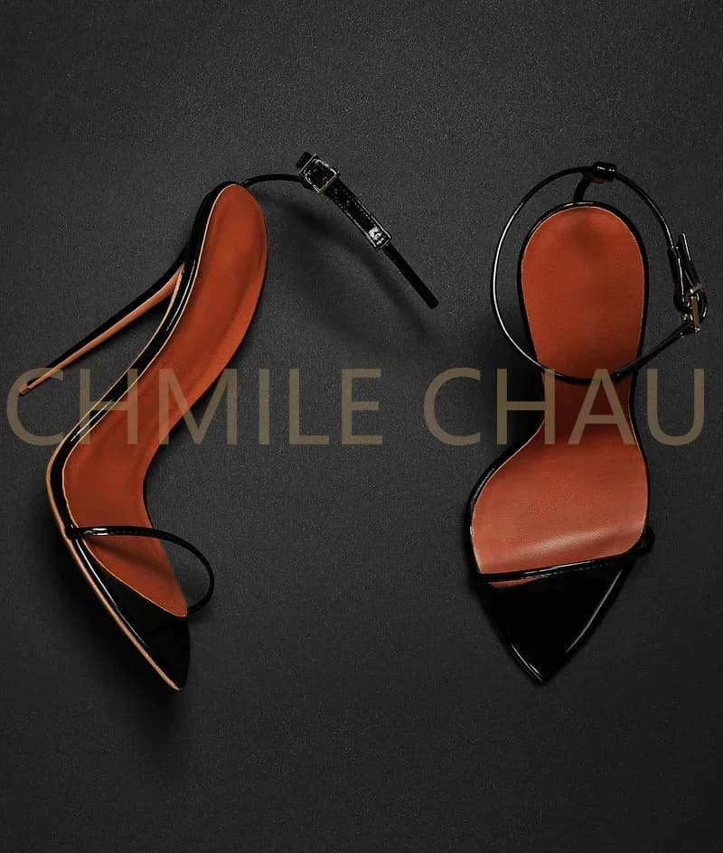 【Measure Your Feet Length Before Order】Women Stiletto High Heel Buckle Ankle Strap Sandal Sexy Evening Party Prom Shoe 27-CHC-30