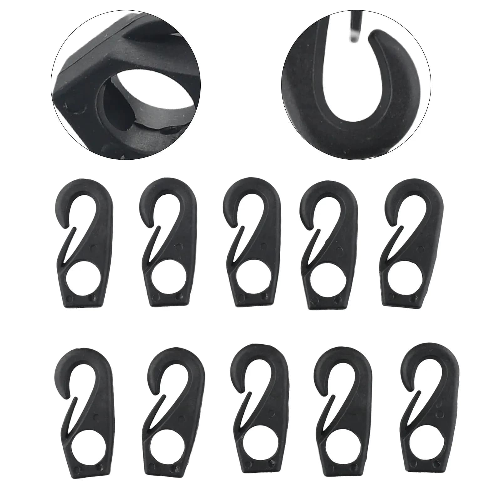 Heavy Duty Nylon Snap Hook Bungee Cord Clips for For kayak Canoe Boat Set of 10 Tassel Tie Hooks Suitable For Cables Under 6mm