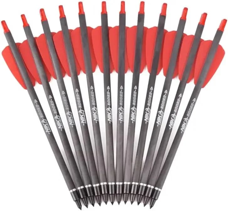 TY Archery 7.5" inch R9 Crossbow Bolts Carbon Arrows 2" Red Vanes with 100grain Broadhead for Hunting Shooting Targeting