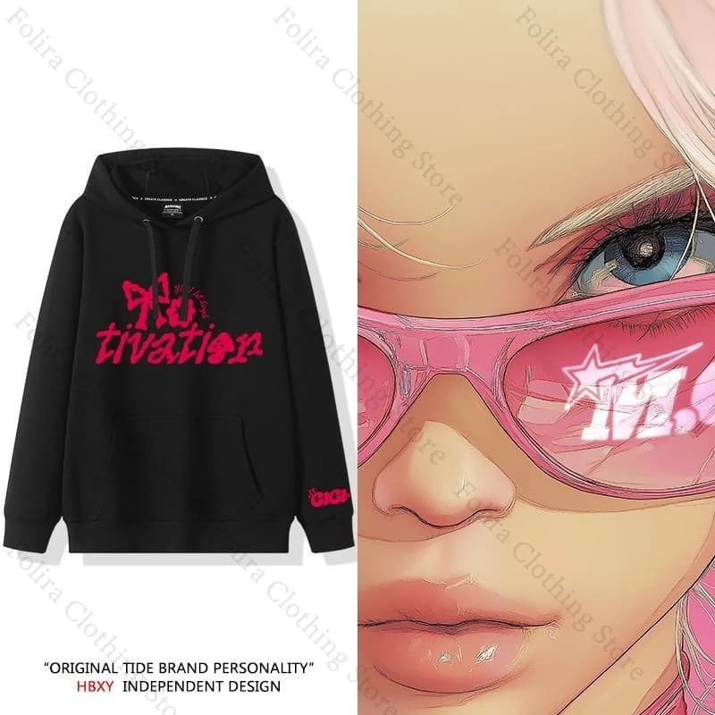 GIDLE YUQI Album Motivation Series Print Hoodie for Fans Long Sleeve Tops Autumn Winter Clothes Pullovers Woman Clothes