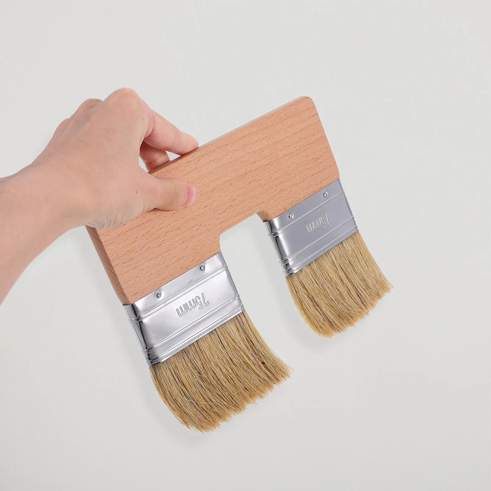 Double Heads Natural Pig Bristle Art Flat Brushes U Shaped Painting Brush Professional Oil Acrylic Paint Tool Artist Brushes Oil