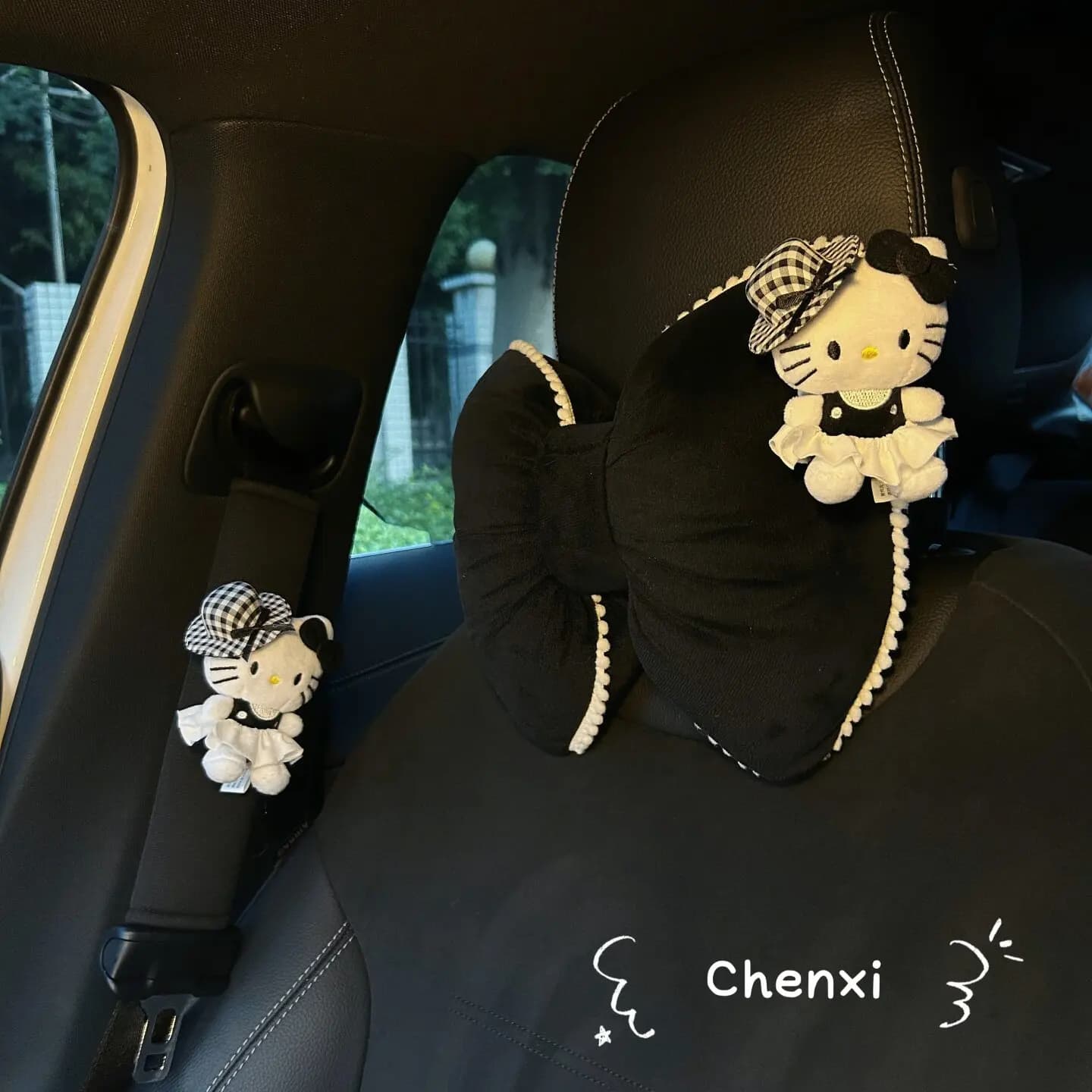 Cuscino Poggiatesta Auto Invernale Caldo in Peluche, Supporto Collo e Lombare, Cuscino Regolabile per Sedile Auto, Copri Cintura di Sicurezza