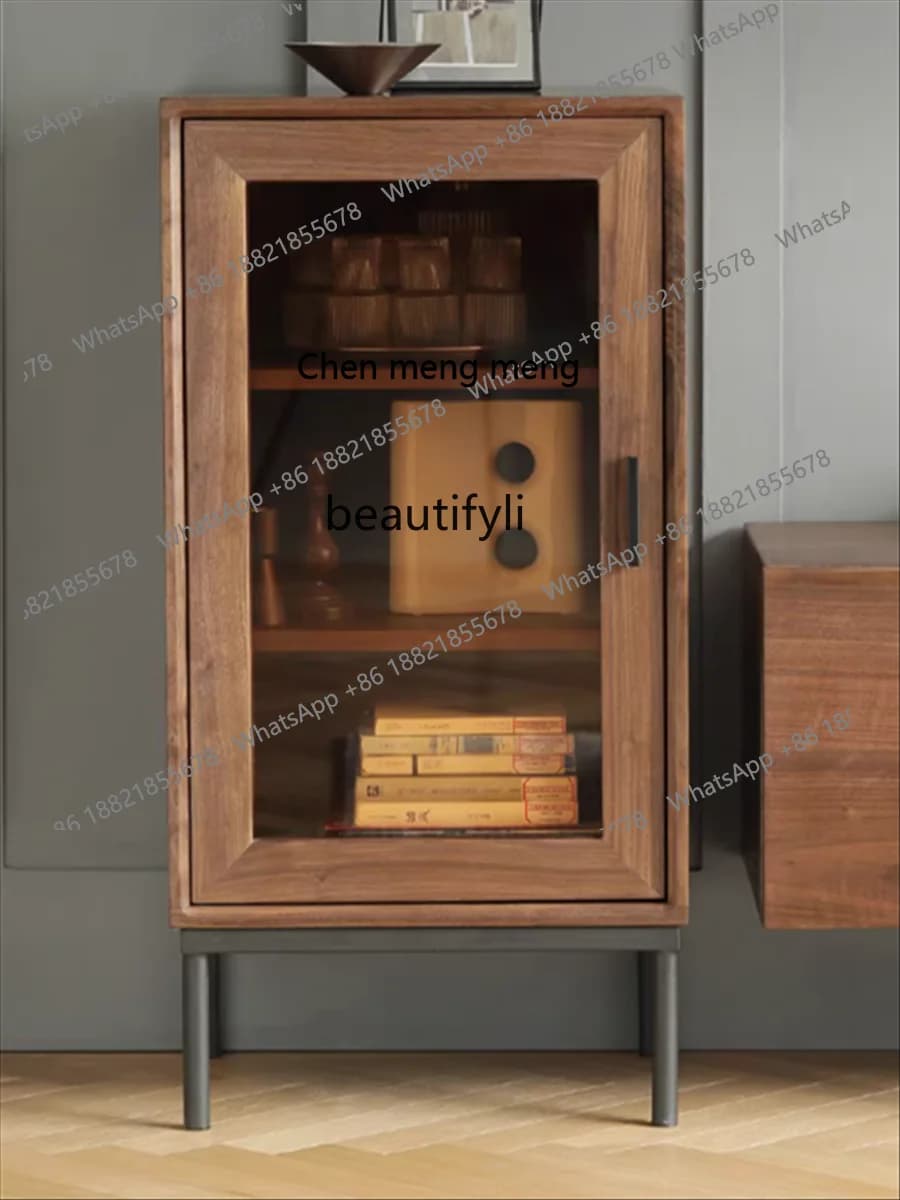 Armadietto laterale nordico Armadietto per vino per soggiorno Armadietto da ingresso in vetro laterale semplice e moderno per TV