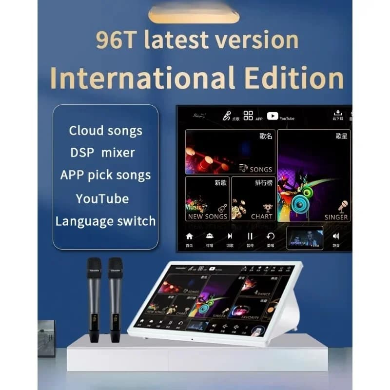 Lettore karaoke portatile WiFi Touch screen da 15,6 pollici Macchina per karaoke KTV con sistema karaoke professionale 5in1 da 4 TB
