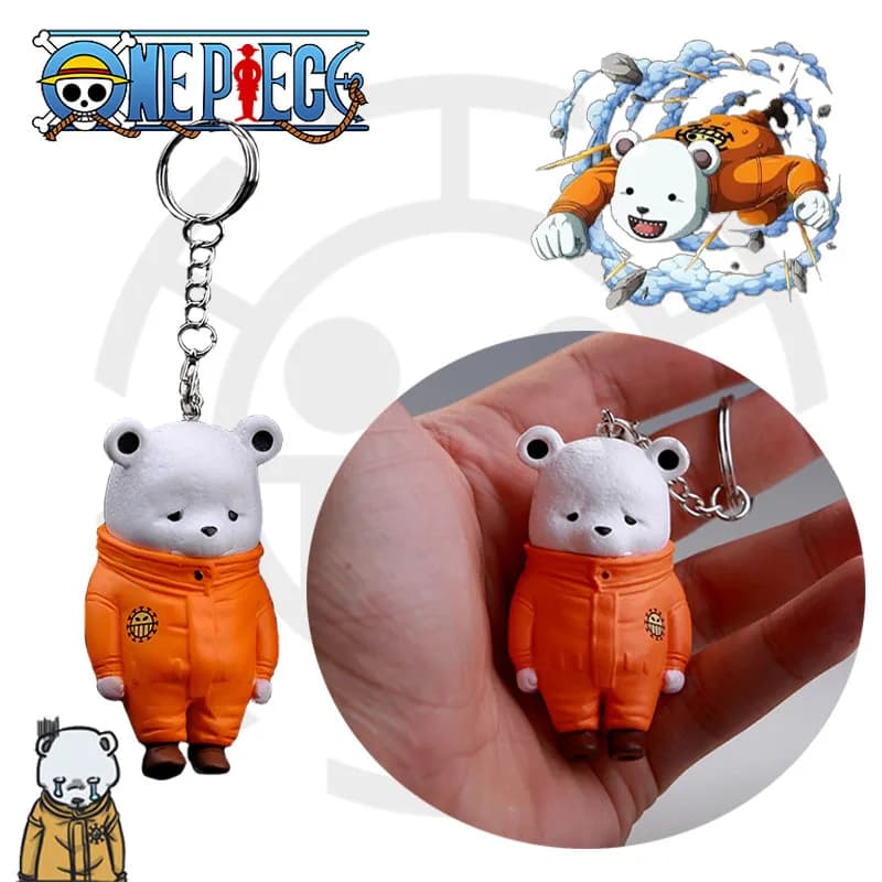 ONE PIECE Bepo Anime Portachiavi Action Figures Zaino Ciondolo Cartoon Toy Doll Uomo Auto Moto Portachiavi Accessori Regalo per bambini