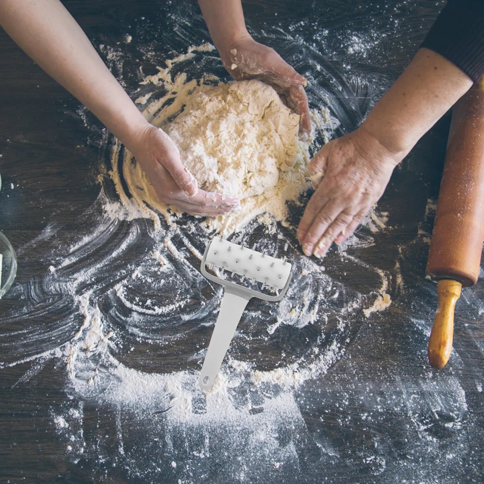 Rullo per Pizza con Punte, Utensile da Cucina per Cuocere Pizza, Biscotti, Pasticcini, Pane, Crosta Croccante, Rullo Antiaderente per Impastare