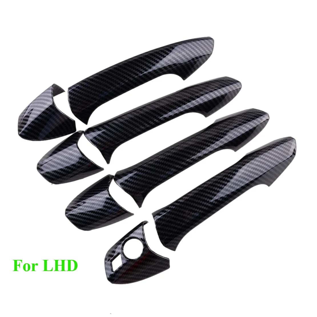 NUOVA Maniglia per porta esterna Copertura Trim Cap Set Texture in fibra di carbonio adatta per Mercedes Benz W246 W204 W212 X204 W166 W117 LHD Nero