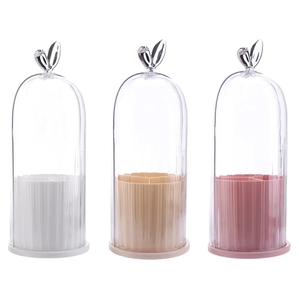 Dustproof Rotating Makeup Brush Holder Rotatable with Cover Makeup Brush Storage Tube Transparent Plastic Cosmetic Storage Box