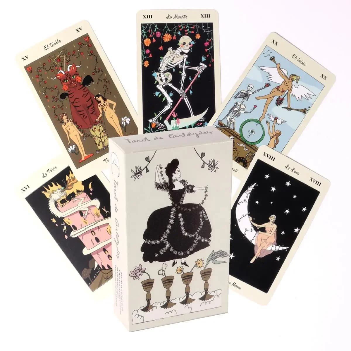 10.3*6cm tarocchi De Carlotydes carte Poker Size divinazione Fortune Telling tarocchi mazzo 78 pezzi carte