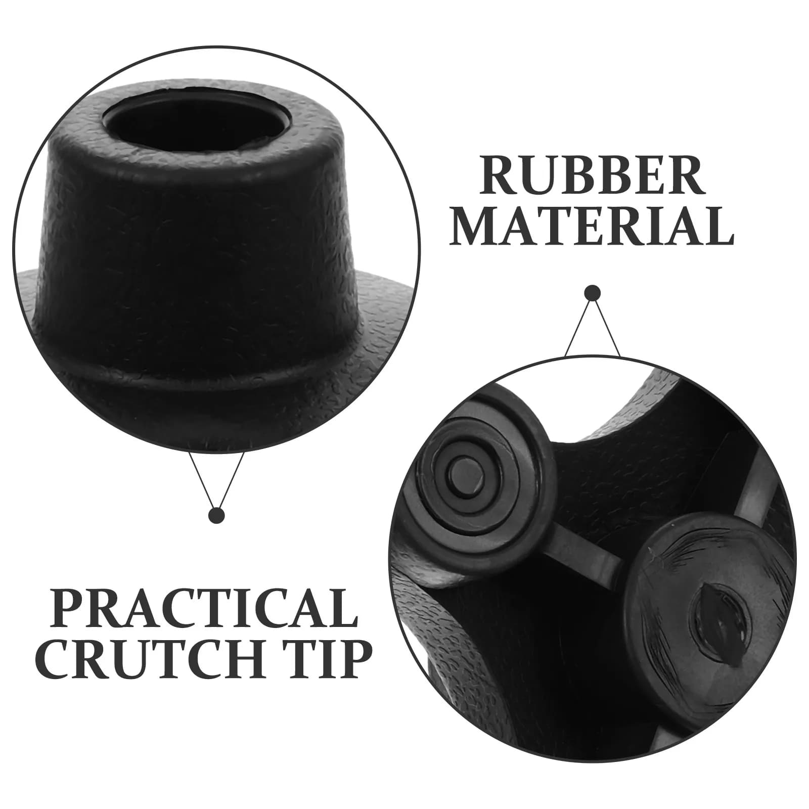 Crutch Anti Slip Pad Rubber Cane Tip Replacement Walking Pole Foot Covers Outdoor Trekking Pole Accessories Rubber Cane Tips