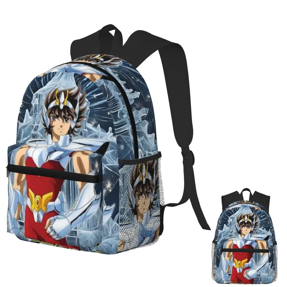Anime Knights Of The Zodiac Seiya Zaino per studenti Borsa da scuola Zaino da viaggio per escursionismo per uomo Donna Borse a tracolla per libri alla moda