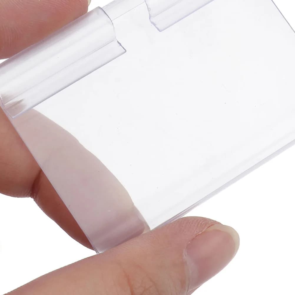 80 Pezzi Porta-Etichette Trasparenti in PVC, Supporti Funzionali per Esposizione di Cartellini Prezzi su Scaffali di Negozi al Dettaglio