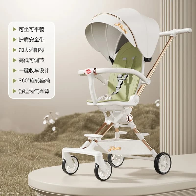 Passeggino per bambini leggero e pieghevole, passeggino bidirezionale, passeggino da esterno