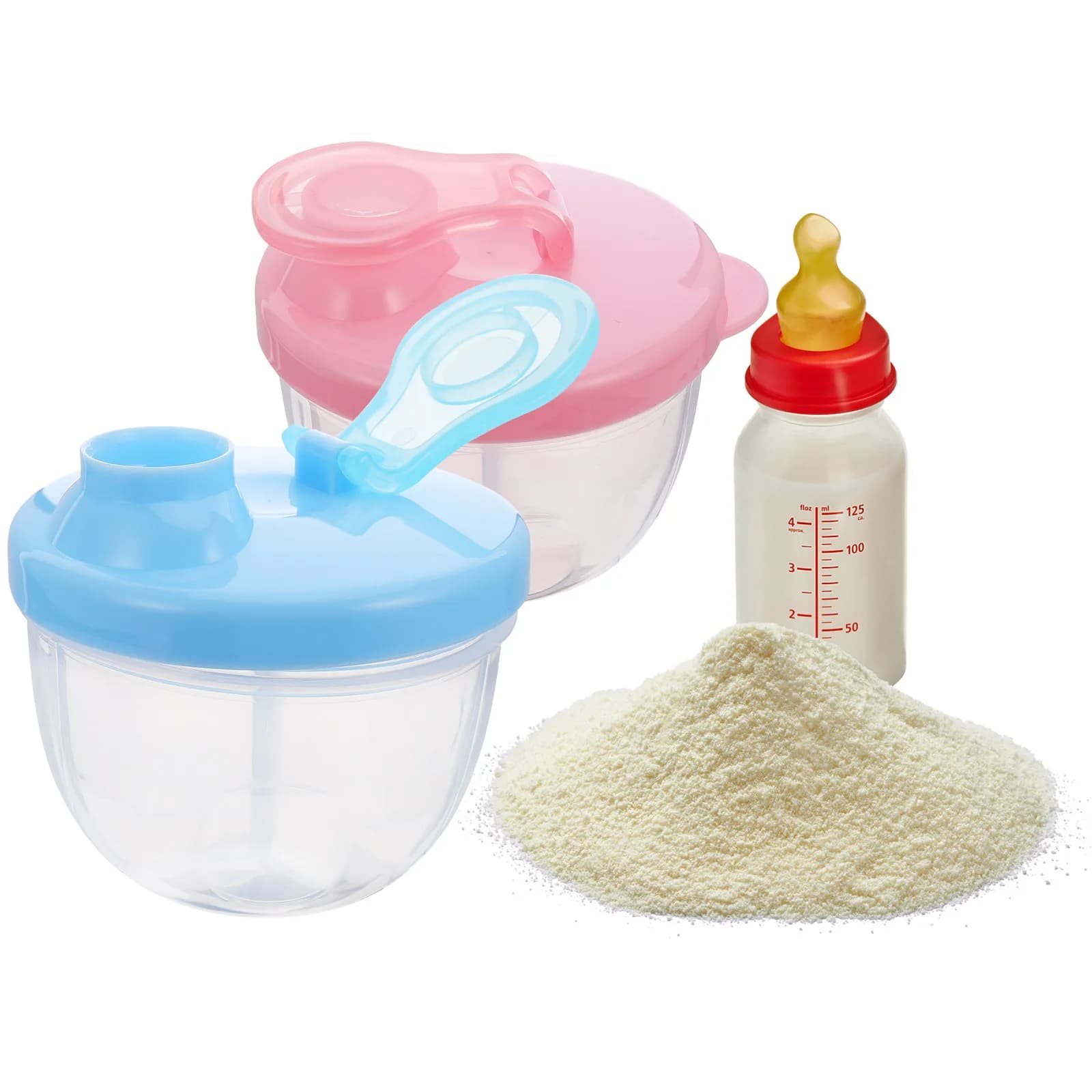 Contenitore per latte in polvere per bambini, 3 pezzi, dispenser da viaggio in PP a 3 scomparti, sigillo a spirale a tenuta stagna, organizer compatto per alimenti da esterno, luminoso