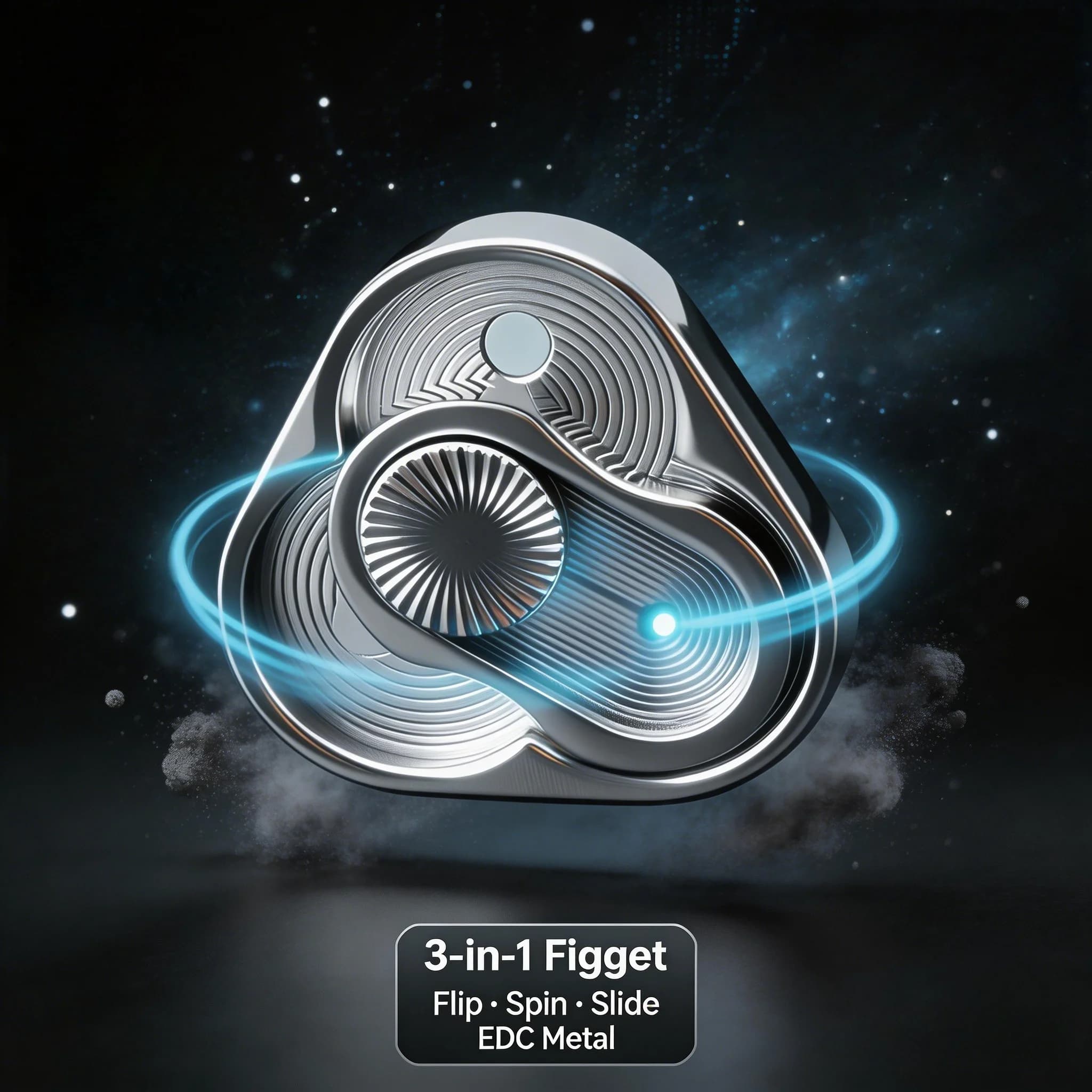 Giocattolo Antistress Flip Coin Fidget - Spinner Triangolare e Slider in Uno, Giocattolo in Metallo EDC per Ansia e Concentrazione, Gadget Divertente per l'Ufficio
