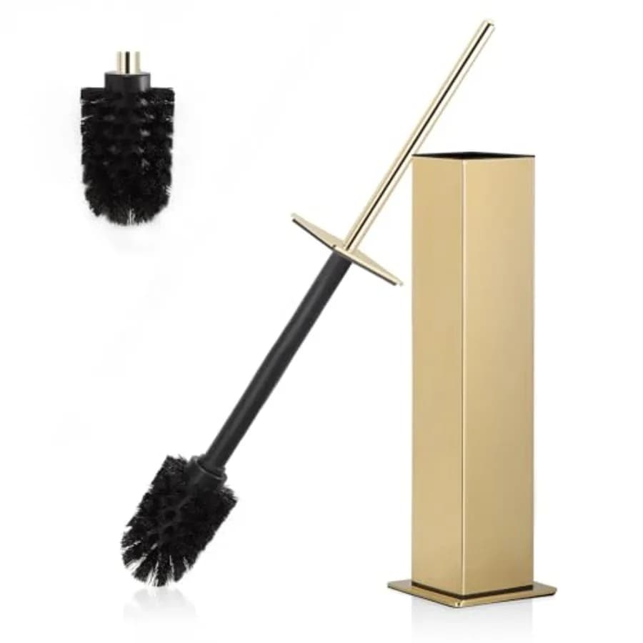 Toilet Brush and Holder Set Stainless Steel 304 Square Freestanding Toilet Brush for Bathroom