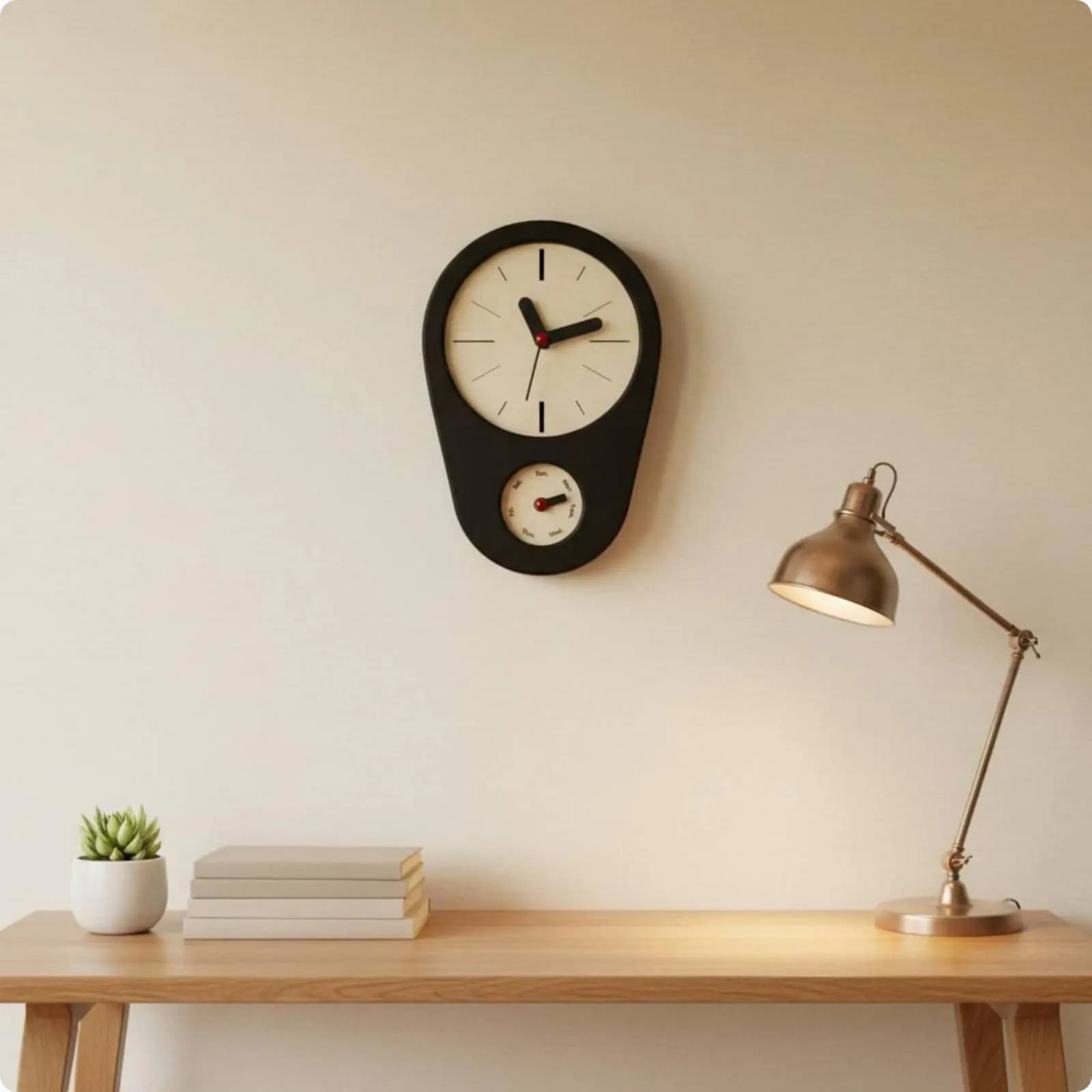 Orologio da parete con display giorno, design semplice, decorazione per la casa, funzionamento a batteria, per ufficio