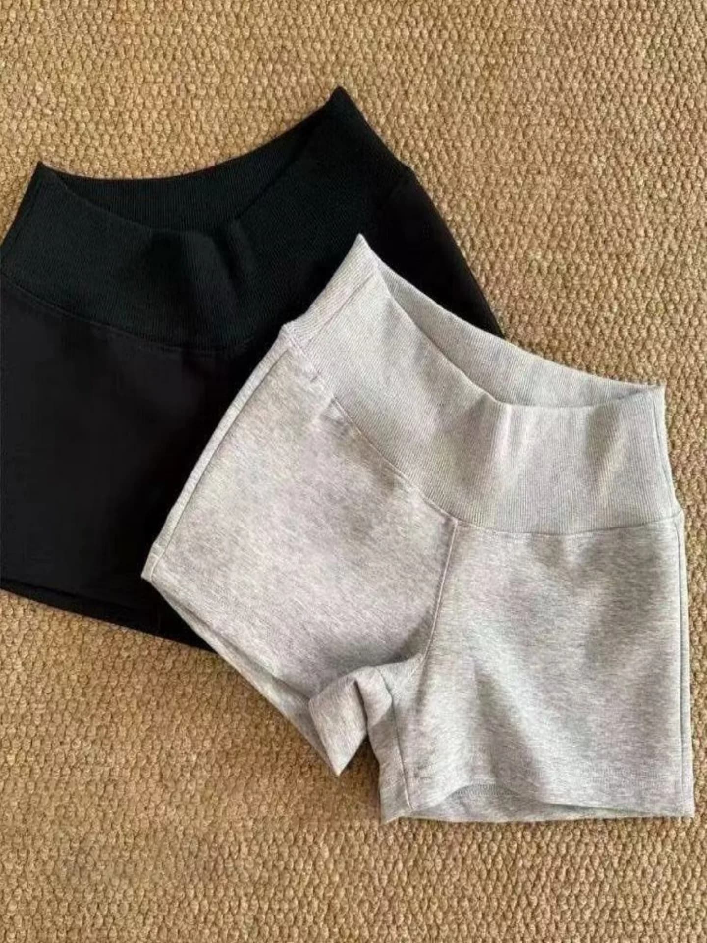American Style Grey Sports Shorts High Waist Casual Loose Fit Slimming High Waist Hot Pants Summer New Style for Women