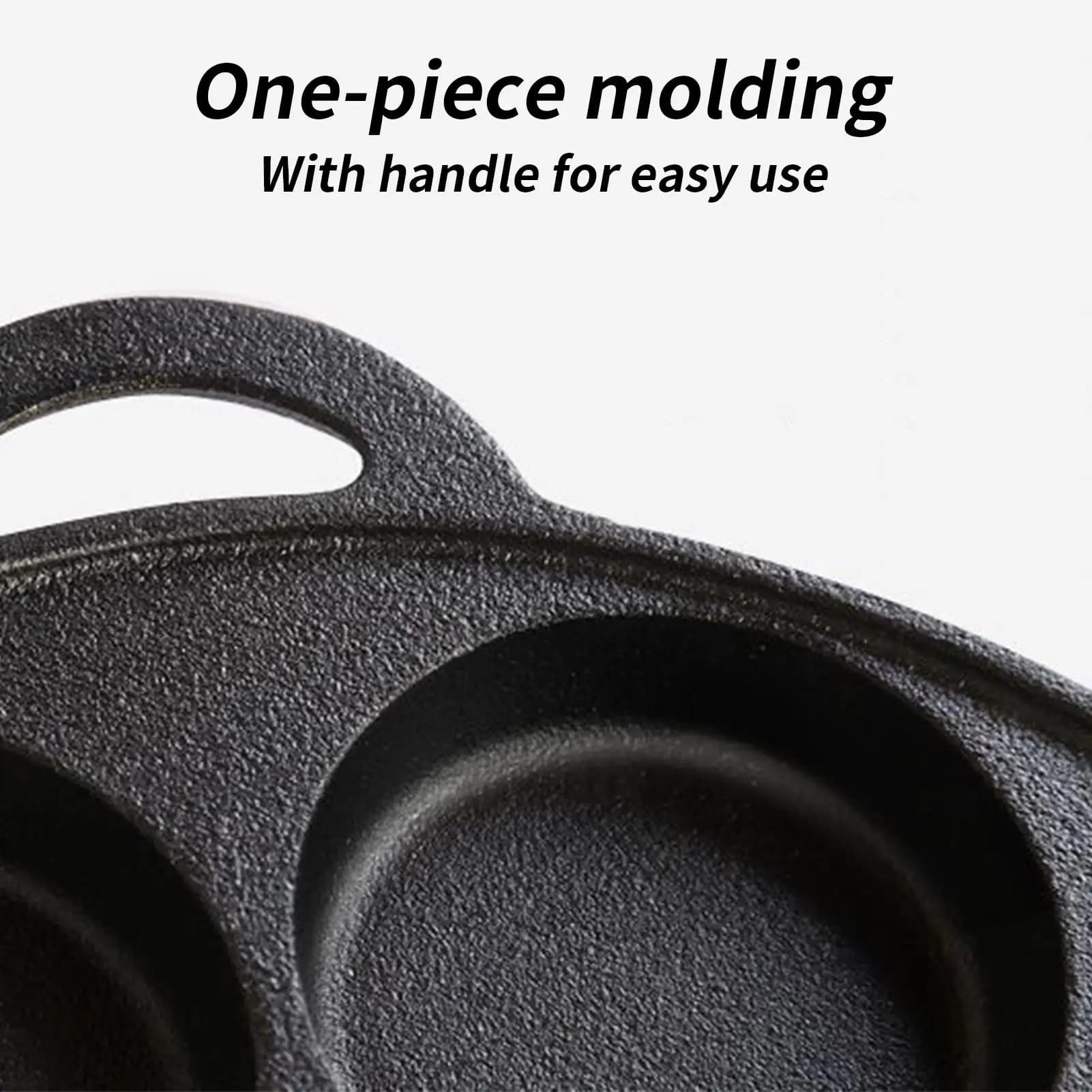 Flat bowl in cast iron Flat pan for pancakes for eggs Non-stick tool with design 7 holes for cooking steaks Crepe Pizza Breakfast