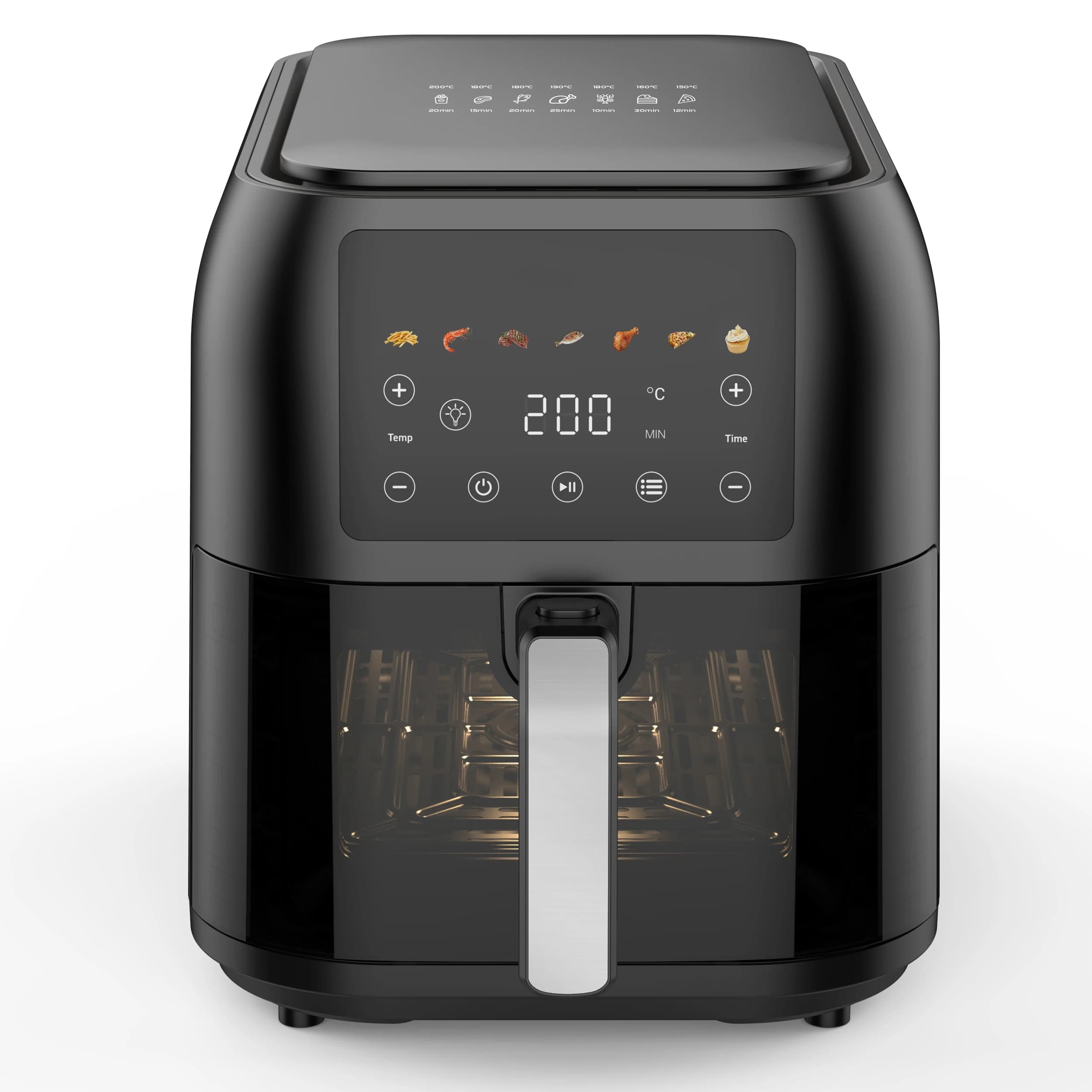 Hot Electric Air Fryer with Smart LED Colour Touch Panel 8L Capacity 3D Heating Overheat Protection Less Oil for Healthy Cooking