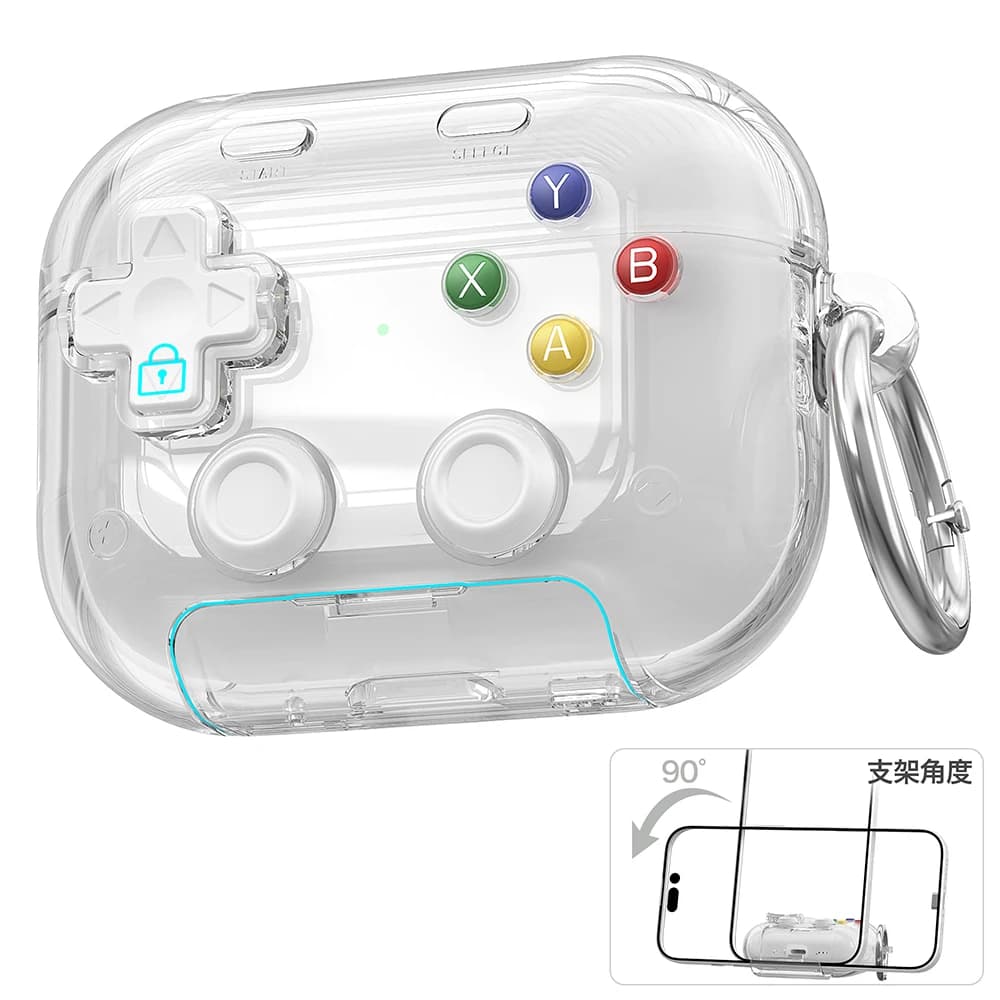 Custodia per AirPods Pro 3 con supporto creativo e gancio, compatibile con AirPods Pro 2, Pro 3, Pro 2, Pro 4.