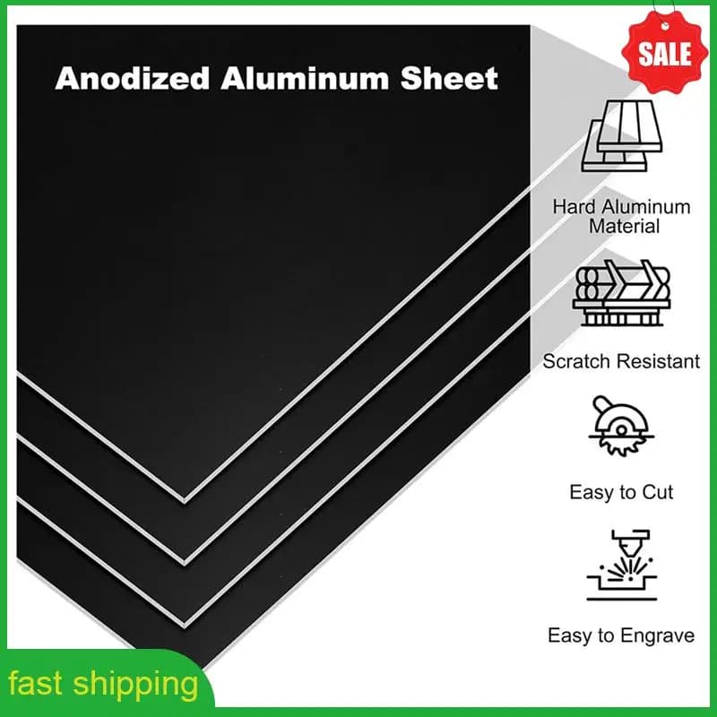 A010 10 pezzi 7X5x1/32 pollici foglio di alluminio anodizzato, spazi vuoti per incisione spessa 0,8 mm per incisione laser decorazione artigianale fai da te