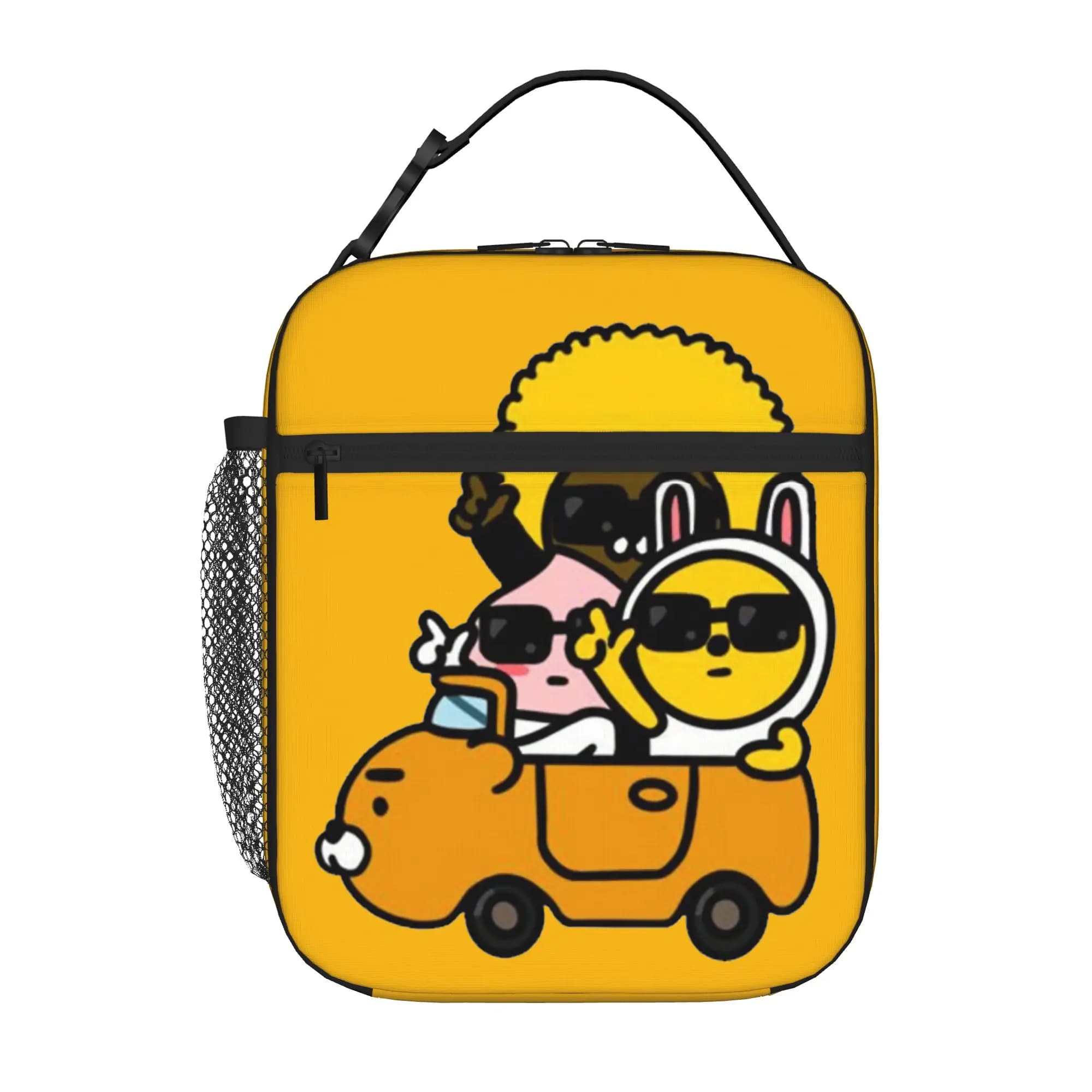 K-Kakao F-Friends Crew Insulated Lunch Bag Portable Reusable Cooler Bag Tote Lunch Box Beach Travel Bento Pouch
