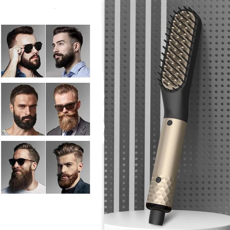 Professional electric brush hair plate, heated quickly for man, for beard grooming, hot comb, hair plate comb