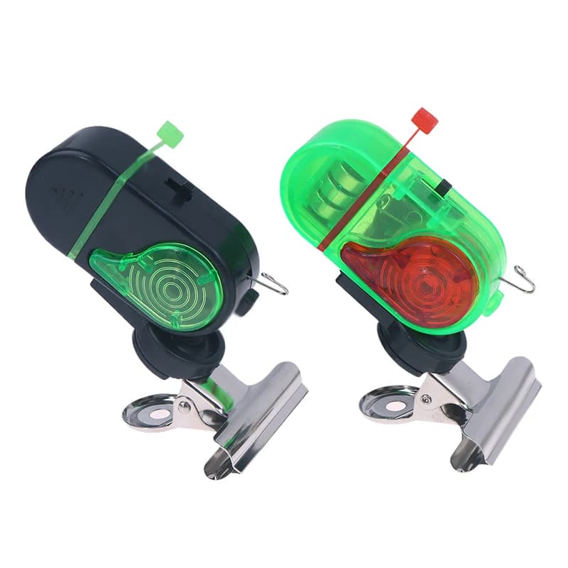 . [LA] 1 pz Allarme da pesca portatile con luce singola/doppia, segnalatore acustico elettronico di abboccata, campanello da pesca con clip e luce per la pesca