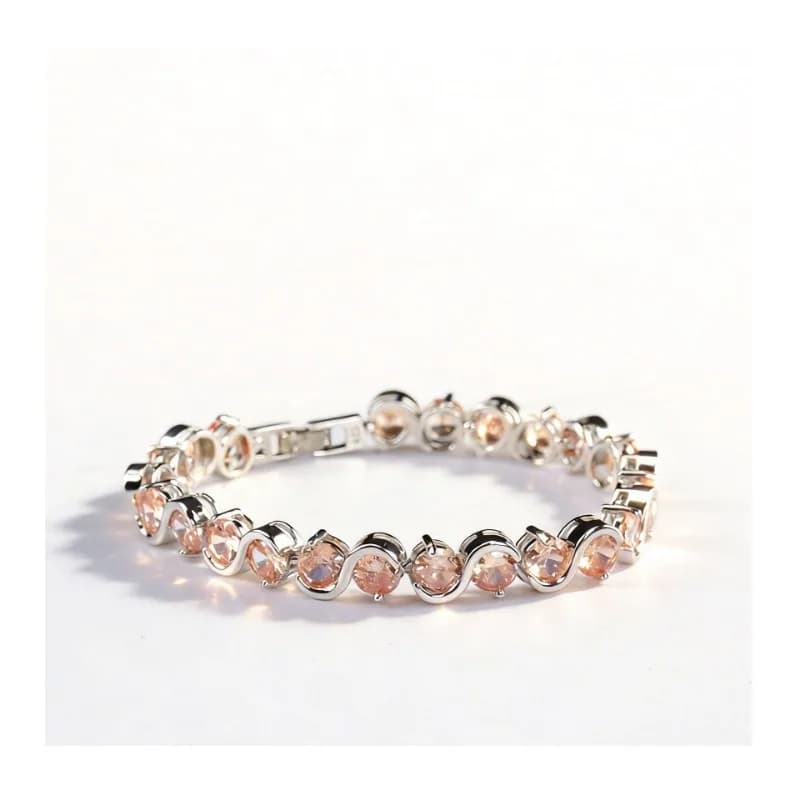Bracciale in Zircone Popolare di Alta Gamma Placcato Oro con Incastonature Gioielli alla Moda