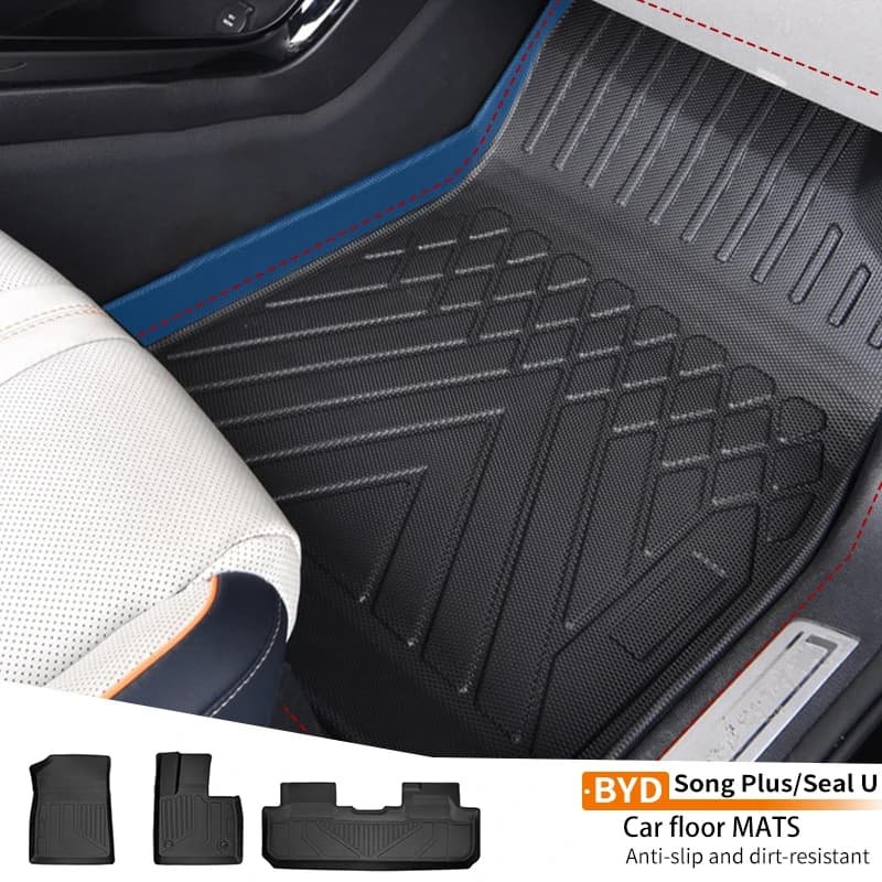 Tappetini per auto TPE Protezione resistente ai graffi Accessori interni impermeabili per Byd Song Plus Sealion 06 Dmi 2021-2022