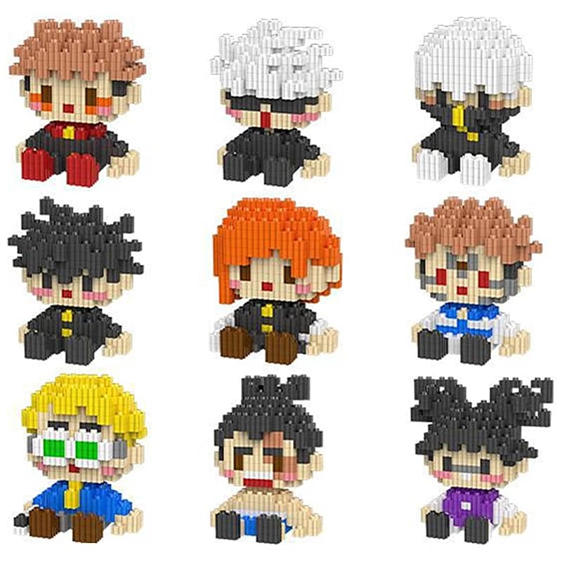 Nuovo giocattolo "Spell Return" Gioco di assemblaggio di personaggi Gojo Satoru Modello giapponese di nylon annodato Blocchi di costruzione Regalo educativo per bambini