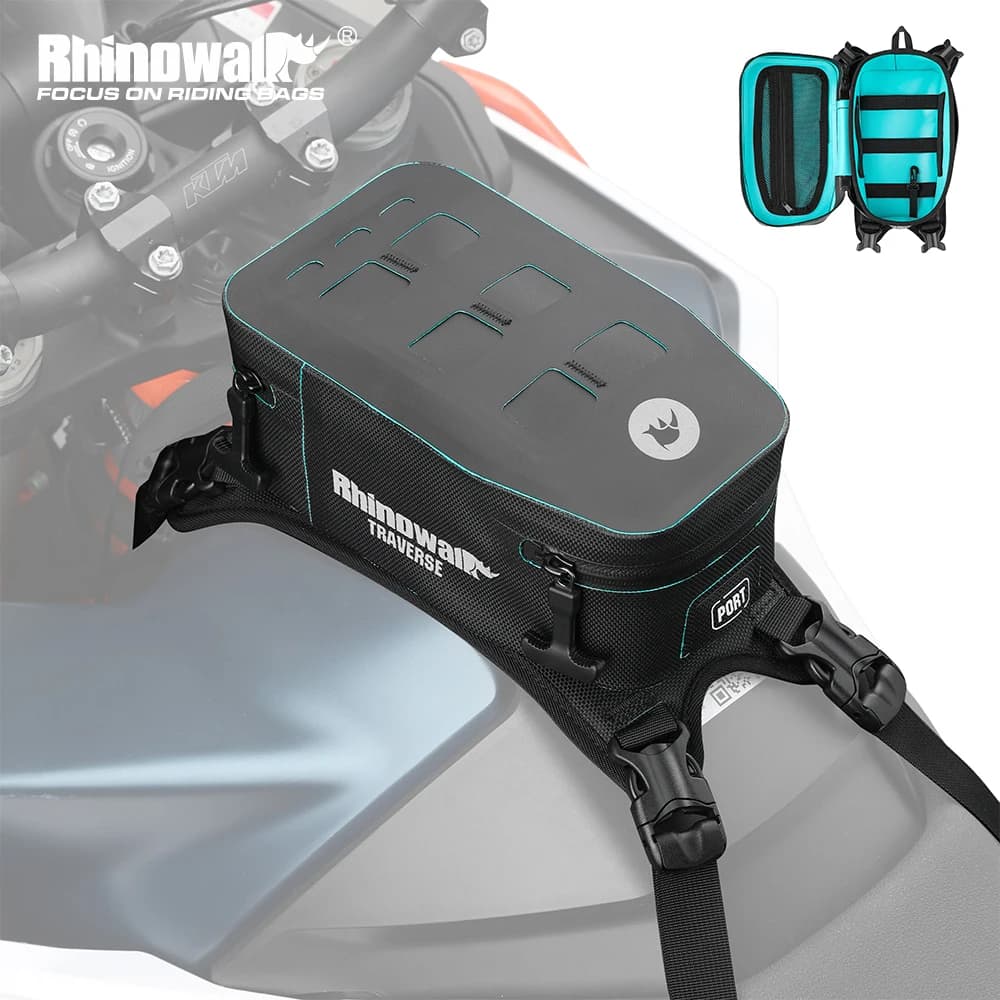 Rhinowalk Borsa da serbatoio per moto Borsa da viaggio per moto completamente impermeabile da 2 litri Cassetta degli attrezzi Accessori per moto Rivestimento interno rimovibile