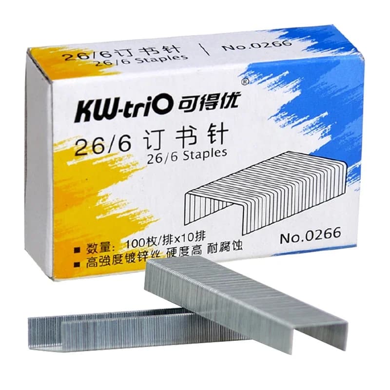 Normale 26/6 Graffette Pin 1000 pz/scatola Argento Metallo Ufficio Standard Cucitrice Graffette 26/6 Rilegatrice Macchina Materiale Scolastico Per Ufficio