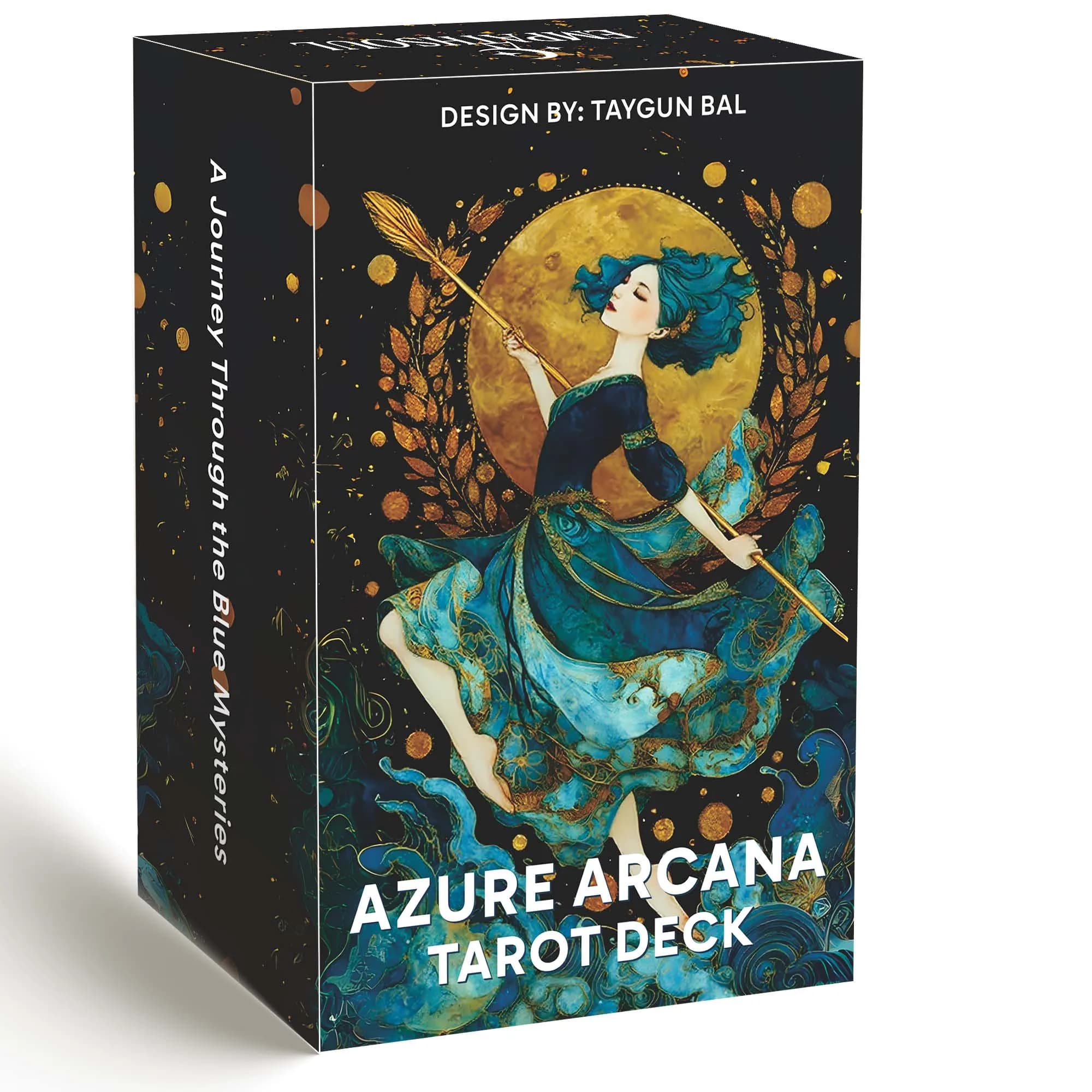 Azure Arcana Tarot Cards Set, 78 Cards 13x8cm, Includes Paper Instructions, Ideal for Beginners Divination Teaching Card Game