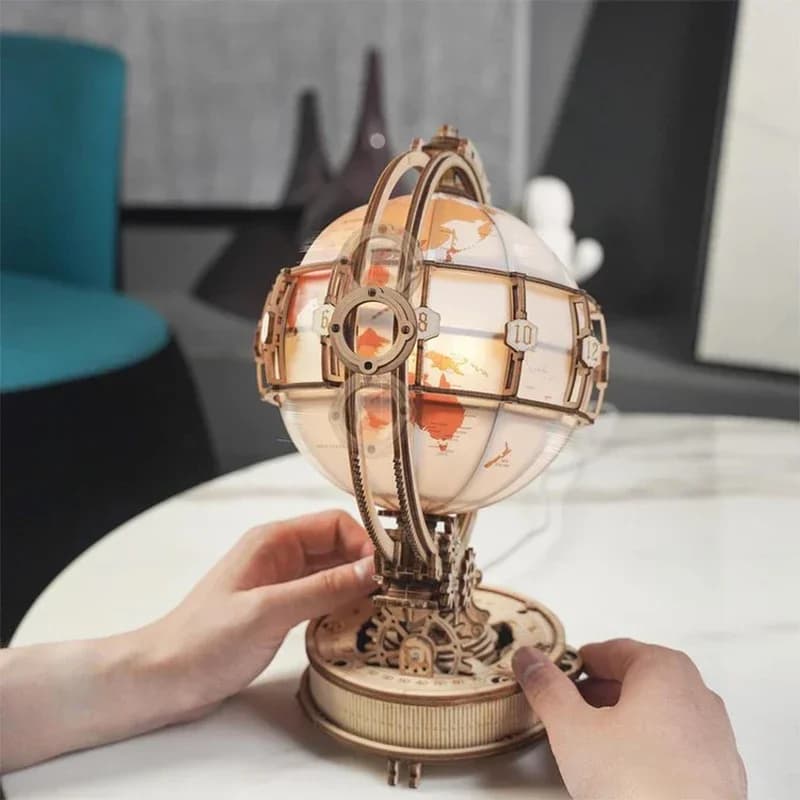 Lampada a globo in legno Giochi puzzle 3D per regalo di compleanno per bambini Adulti per decorazioni per la casa Blocchi puzzle 3D per bambini e adulti