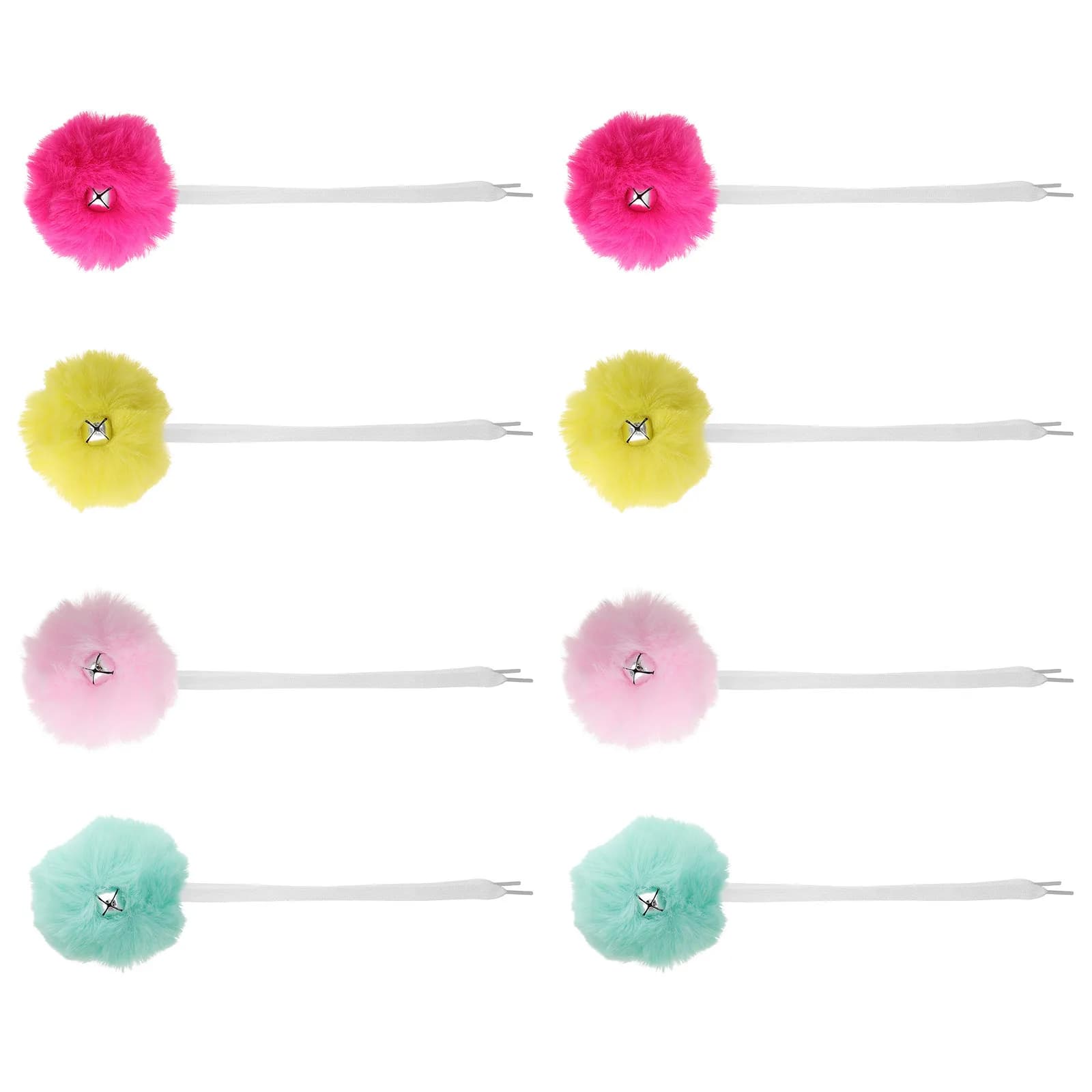 4 Paia di Pompon Colorati per Lacci di Pattini a Rotelle, Decorazioni per Scarpe da Pattinaggio, Accessori per Pattini da Ghiaccio